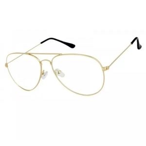 Clear Lens Gold Aviator Sunglasses
